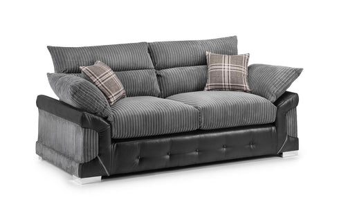 Clara Sofa Black/Grey 3 Seater